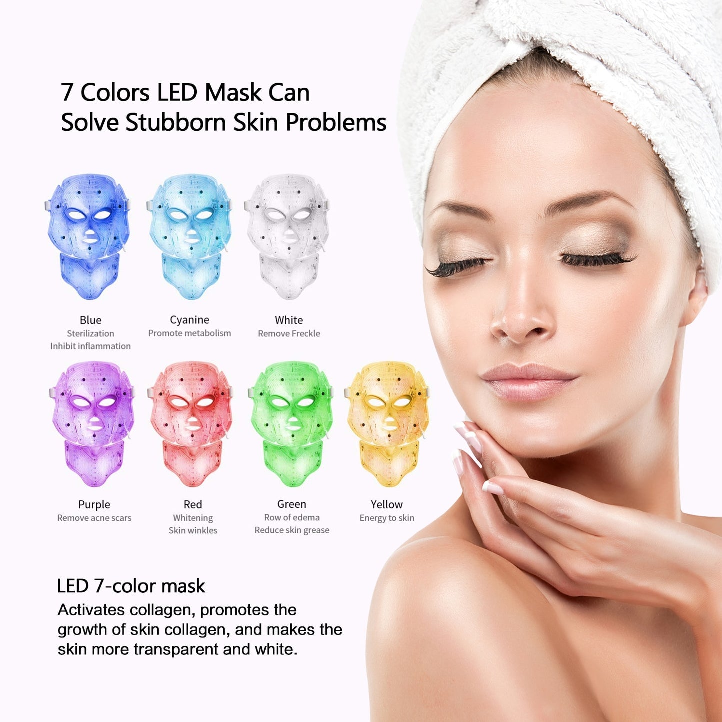 LED Light Face and Neck Mask - The Skin Edit Co