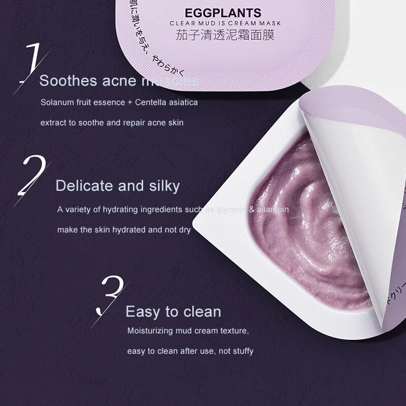 Natural Eggplant Extract Mud Facial Mask - The Skin Edit Co