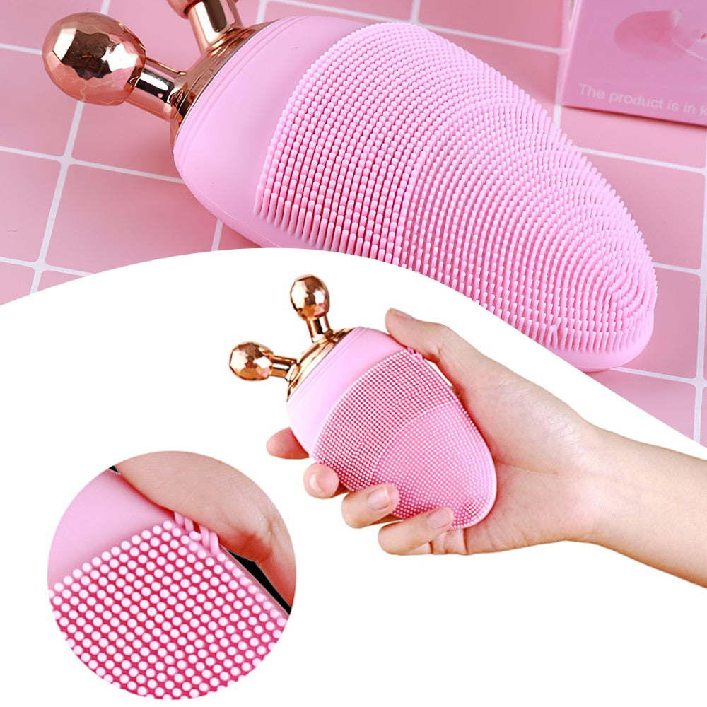 2 in 1 Y-Shape Electric Face Cleansing Brush - The Skin Edit Co